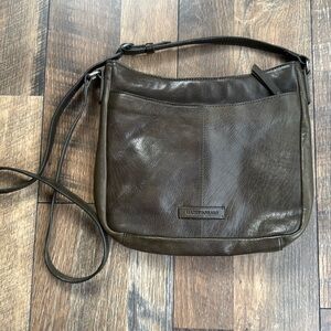 LUCKY BRAND l Leather Purse Crossbody Boho Fringe Olive Green